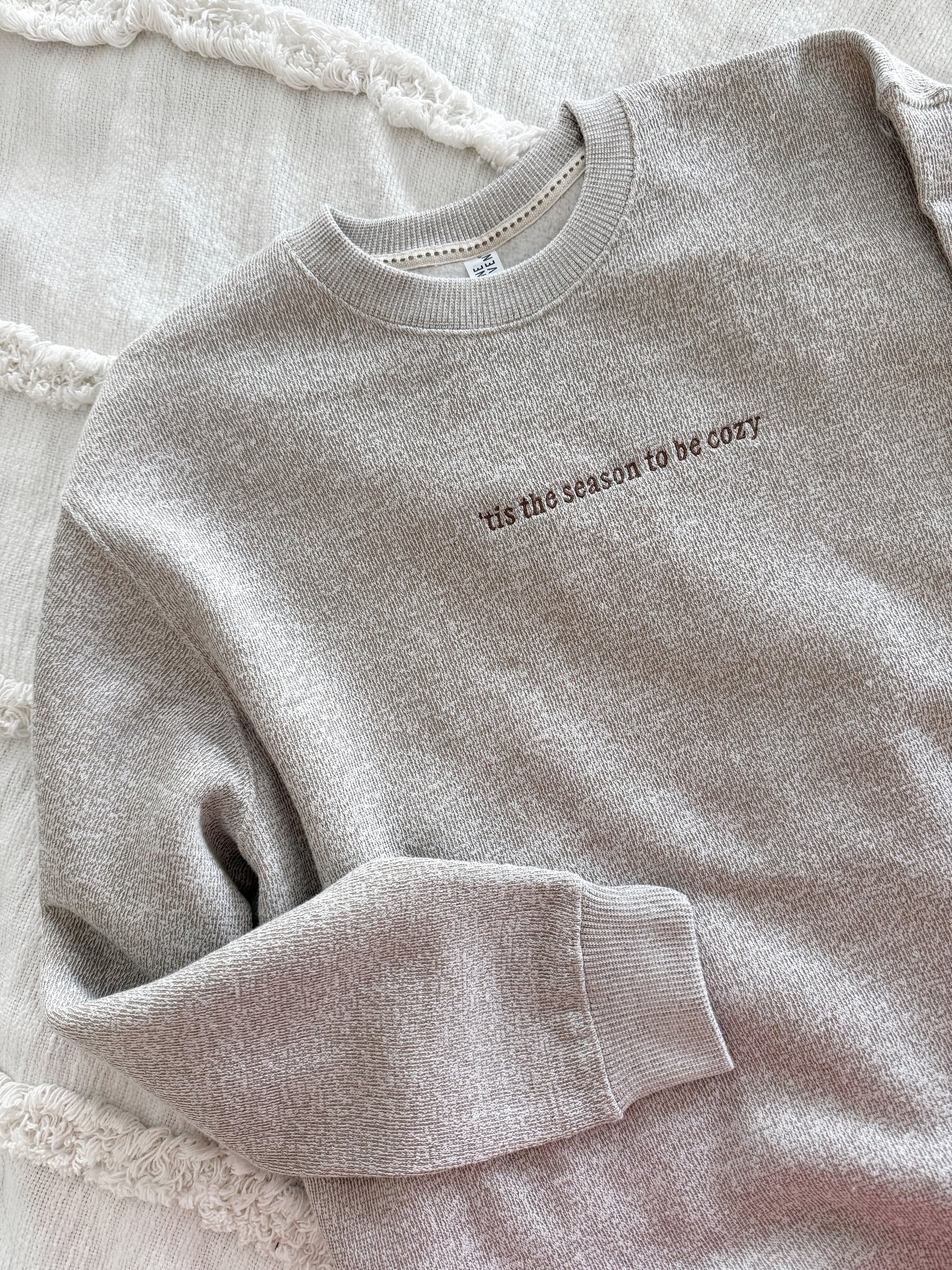 'Tis The Season To Be Cozy Embroidered Crewneck